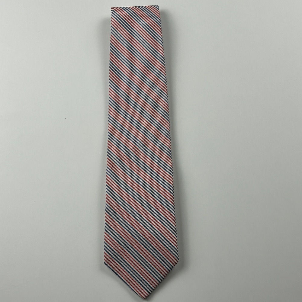 346 Brooks Brothers Patriotic Red White Blue Stripe Silk Nylon Tie USA NWT